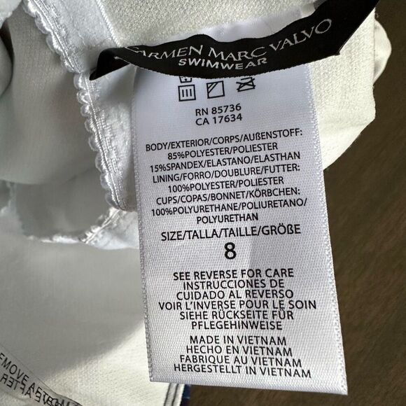 Carmen Marc Valvo One-Shoulder Cutout One-Piece Swimsuit size 8 NEW - Picture 11 of 13